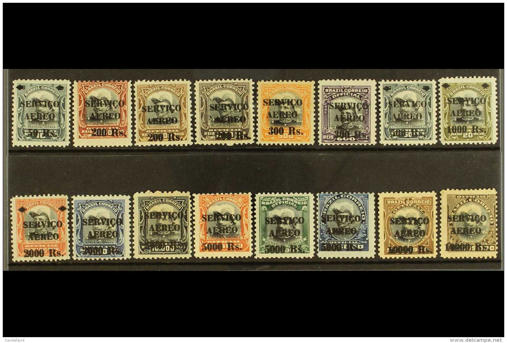 1927 "Servico Aereo" Surcharges Complete Set (Scott C1/16, SG 441/56), Mint. (16 Stamps) For More Images, Please... - Sonstige & Ohne Zuordnung