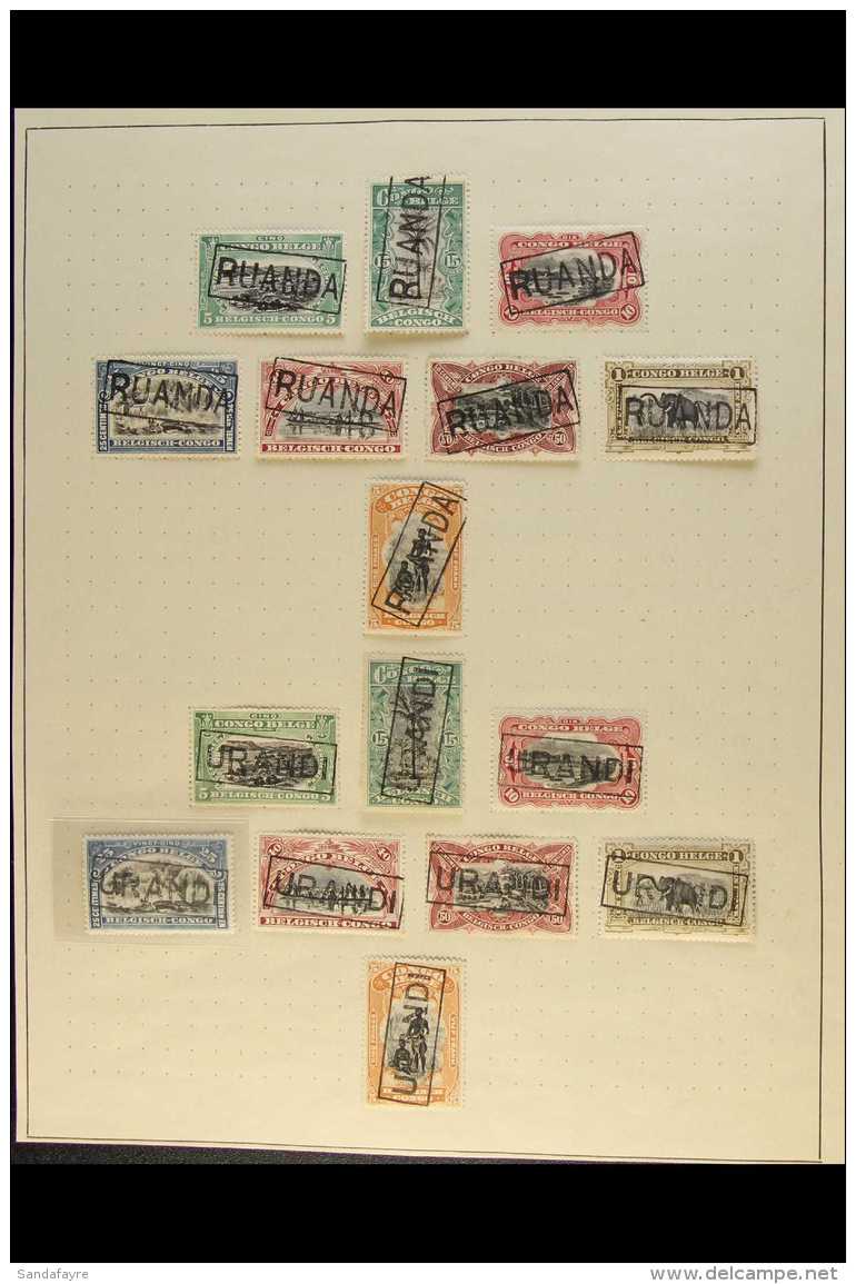 CONGO 1916(circa) STRAIGHT LINE HANDSTAMPS. A Beautiful Collection Of 6 Mint Or Used Complete 1915 (Nov) Pictorial... - Altri & Non Classificati