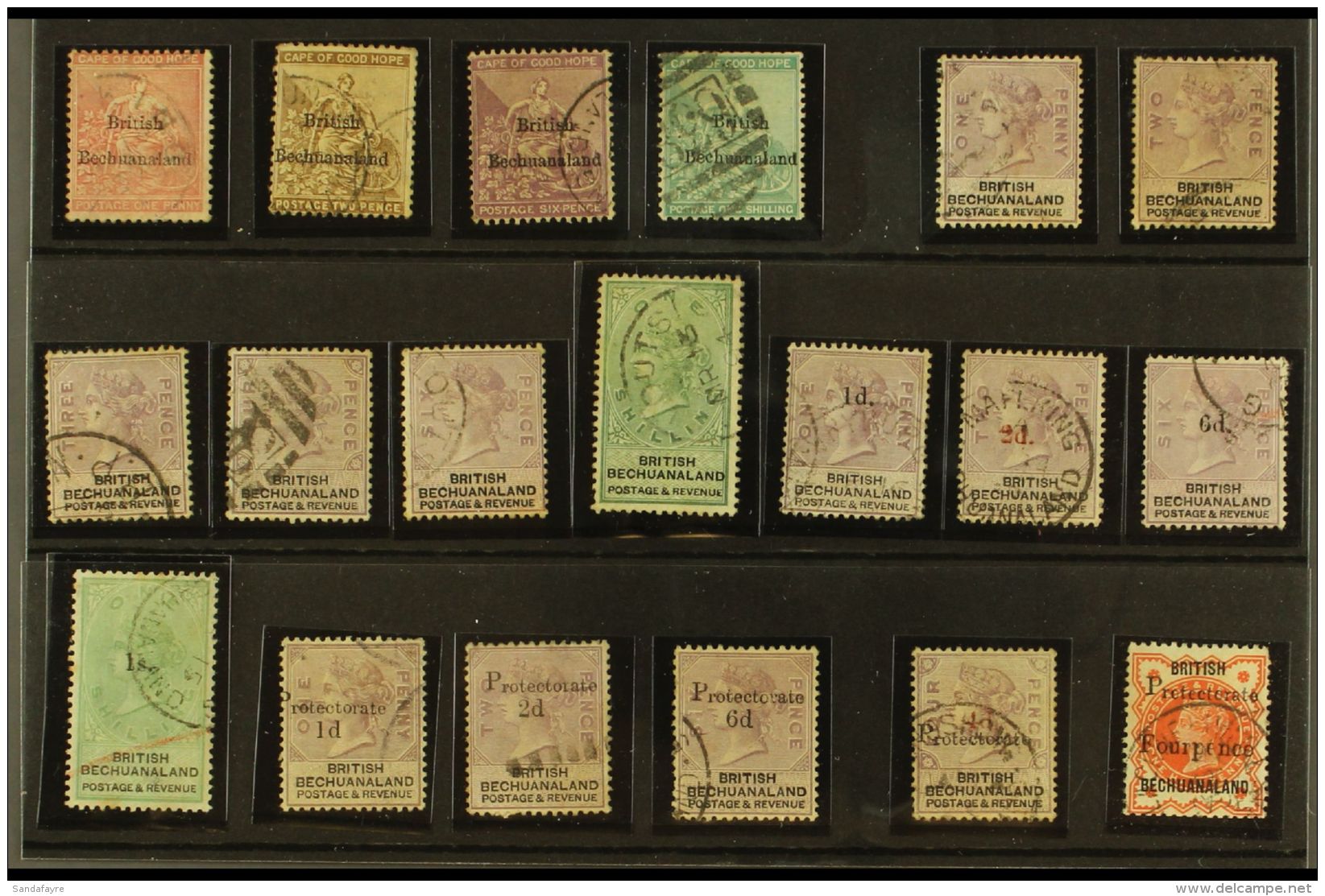 1885-89 ALL DIFFERENT USED QV COLLECTION Presented On A Stock Card &amp; Includes 1885-87 COGH Overprinted 1d To... - Altri & Non Classificati