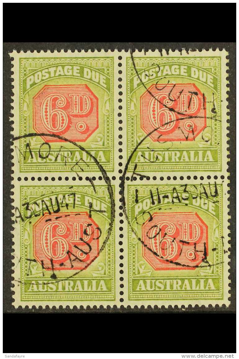 POSTAGE DUES 1938 6d Carmine And Green, SG D117, Very Fine Used Block Of 4. For More Images, Please Visit... - Autres & Non Classés
