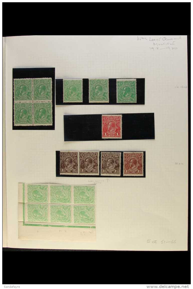 1918-20 King George V Heads Mint Range (multiple Watermark W6a) With &frac12;d X13 Incl A Block Of Four And A... - Autres & Non Classés