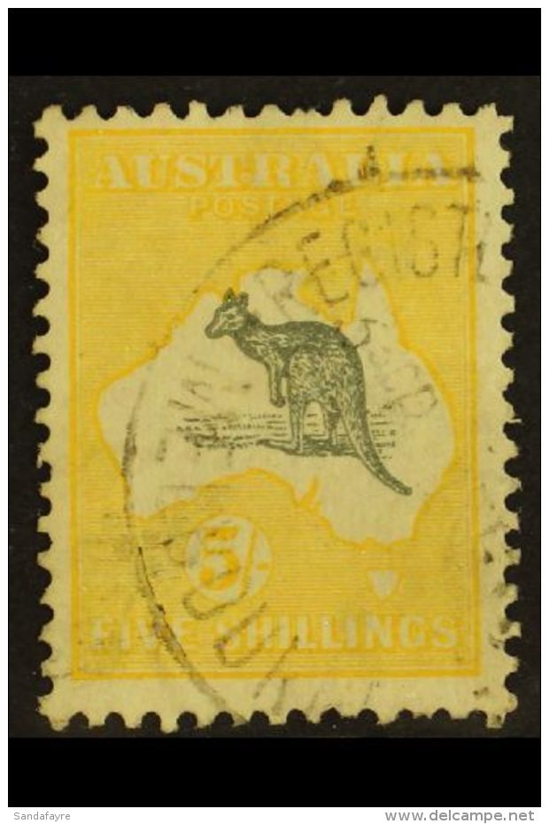 1915-27 5s Grey &amp; Yellow, Wmk Narrow Crown, SG 42, Very Fine Used. For More Images, Please Visit... - Altri & Non Classificati