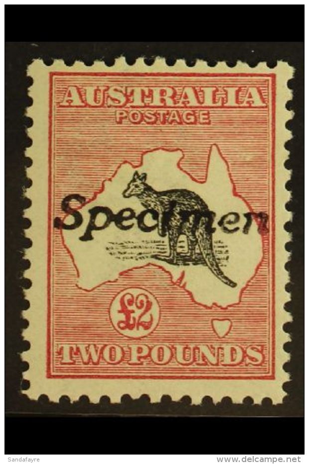 1913-24 &pound;2 Black &amp; Rose, 'Roo, First Watermark, "Specimen" Handstamp, SG 16s, Never Hinged Mint. For... - Altri & Non Classificati