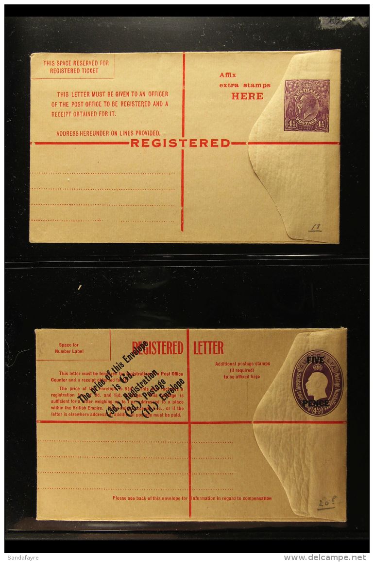 1911-1930 POSTAL STATIONERY FINE UNUSED COLLECTION, All Different, Inc Envelopes 1d  Window Envelope Privately... - Altri & Non Classificati