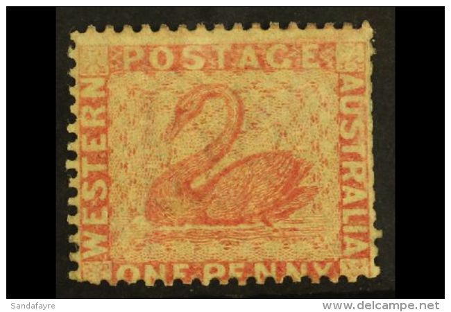 WESTERN AUSTRALIA 1861 1d Rose Perf 14, SG 38, Mint Part OG, Perfs Somewhat Trimmed At Right, Cat &pound;375. For... - Sonstige & Ohne Zuordnung