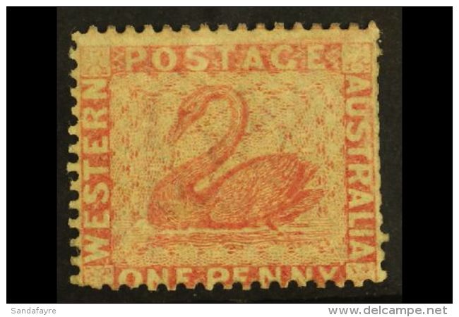 WESTERN AUSTRALIA 1861 1d Rose Perf 14, SG 38, Mint Part OG, Perfs Somewhat Trimmed At Right, Cat &pound;375. For... - Altri & Non Classificati