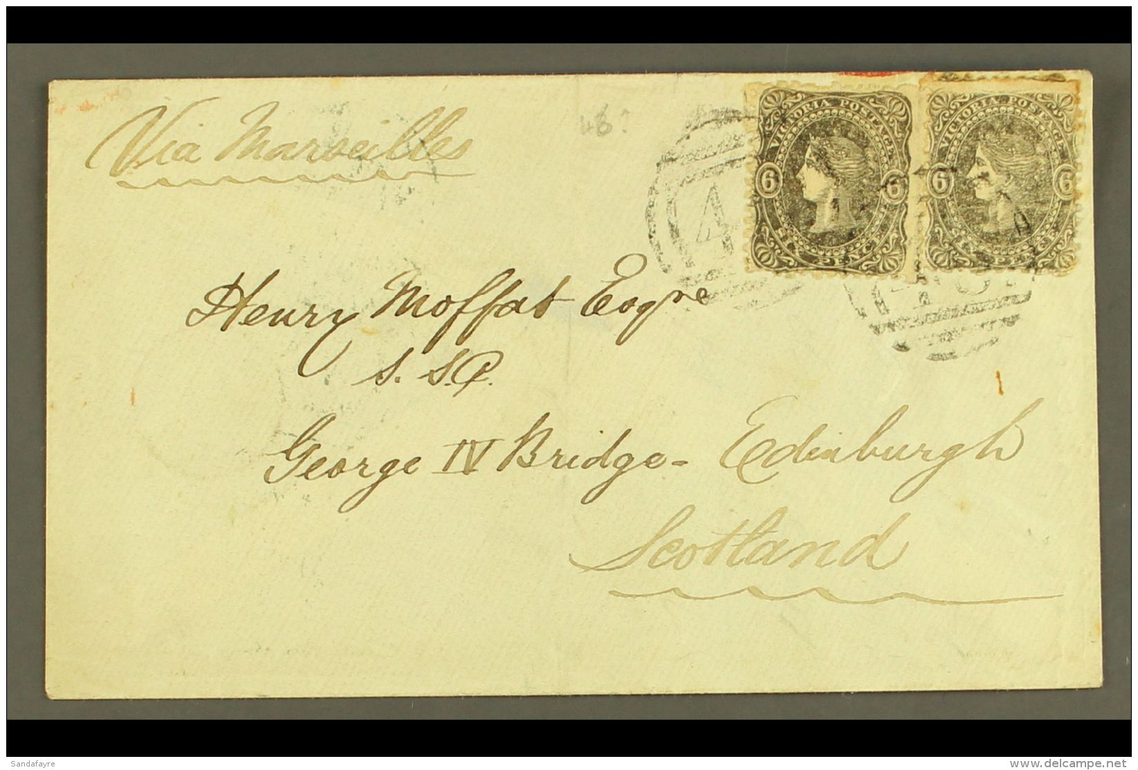 VICTORIA 1862 (24 Mar) Env From Hamilton To A Solicitor On The George IV Bridge In Edinburgh, Scotland Bearing A... - Altri & Non Classificati