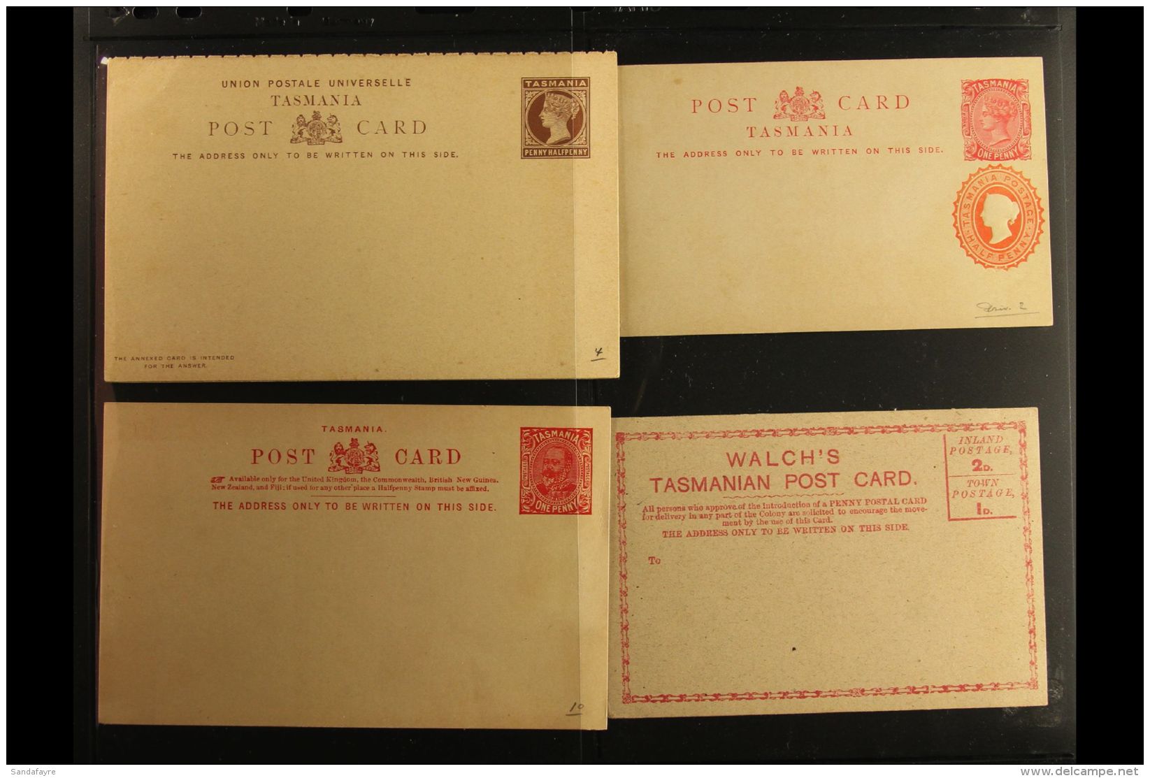 TASMANIA POSTAL STATIONERY 1880's-1910's Attractive All Different Unused Collection Of Postal Cards, Letter Card,... - Autres & Non Classés