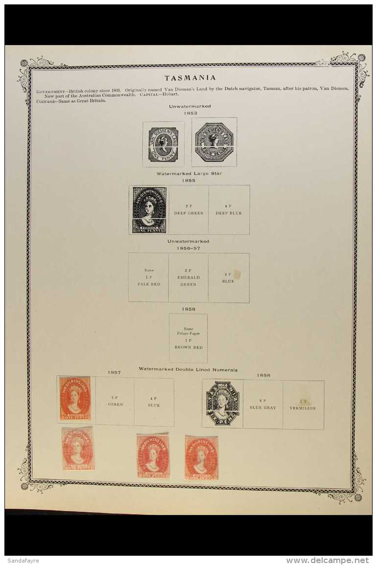 TASMANIA 1857 TO 1912 MINT COLLECTION On Several Album Pages, A Few Earlies With Pen Marks Removed, And The... - Altri & Non Classificati