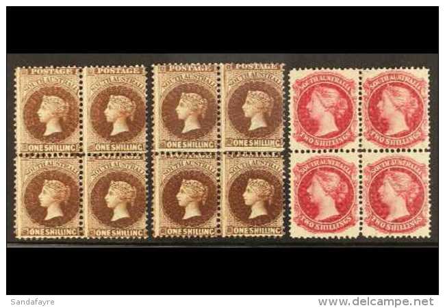 SOUTH AUSTRALIA 1901-02 1s Dark Brown, 1s Dark Reddish Brown &amp; 2s Crimson, SG 147, 148 &amp; 150, Each A Very... - Autres & Non Classés