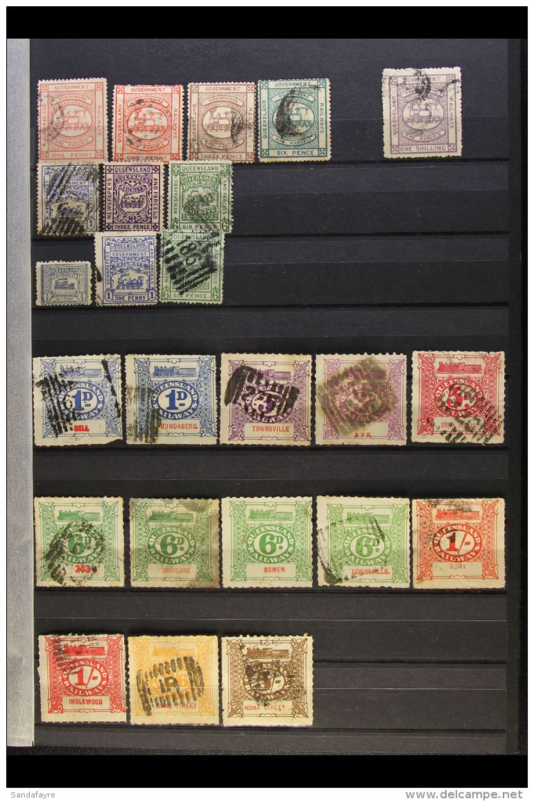 QUEENSLAND RAILWAY STAMPS 1894-1988 Mostly Used Collection On Stock Pages, All Different With Some Additional... - Autres & Non Classés