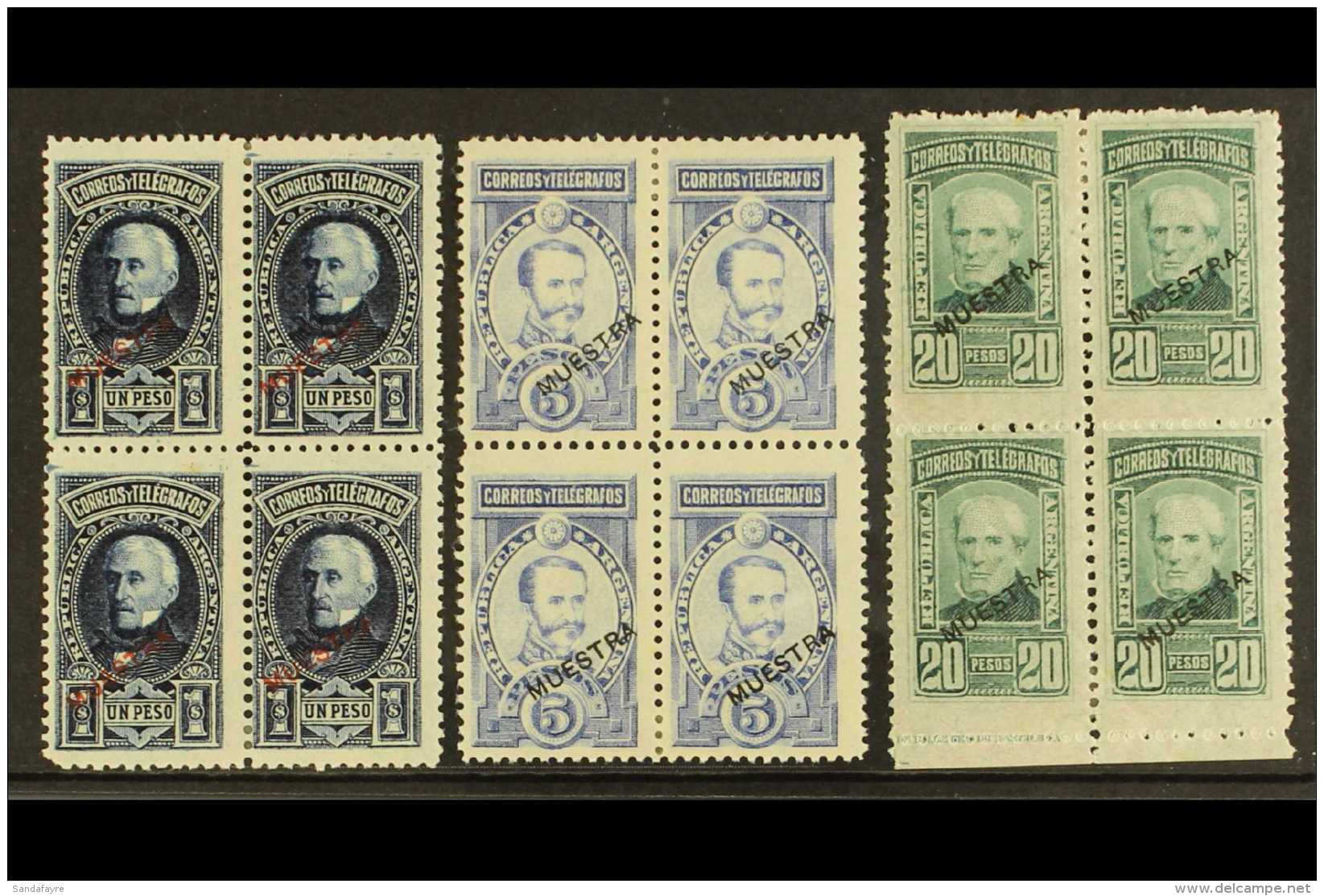 1890 RARE SPECIMENS. 1890 1p Deep Blue, 5p Ultramarine &amp; 20p Blue Green Values (as SG 139/41) Each In Superb... - Other & Unclassified