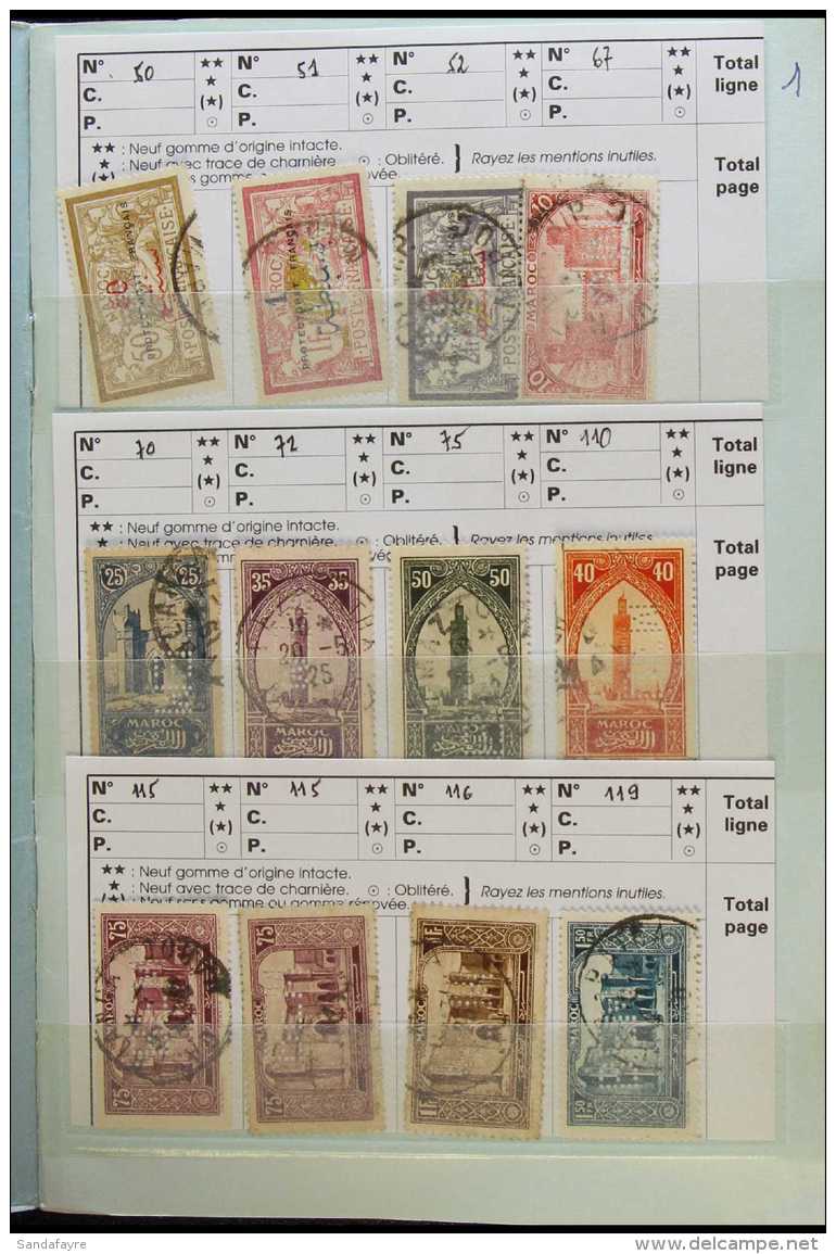 PERFINS OF FRENCH MOROCCO, ALGERIA &amp; TUNISIA 1910's-1940's Interesting Collection Of Fine Used Stamps With... - Autres & Non Classés