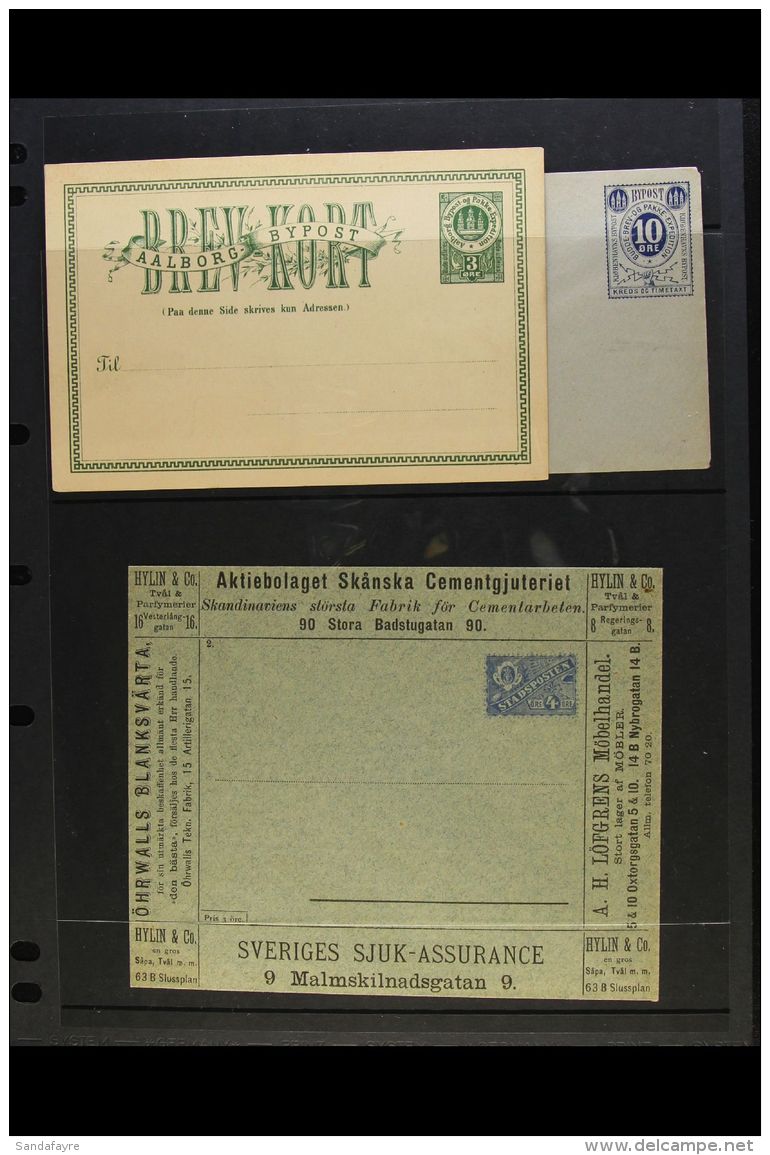 SCANDINAVIAN LOCAL POSTS Late 19th Century Collection Of Unused Postal Stationery Postcards &amp; A Few Envelopes,... - Altri & Non Classificati