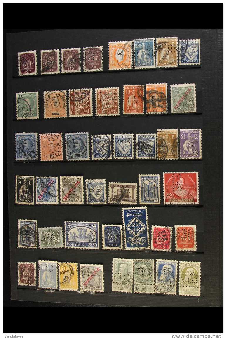 PERFINS OF THE WORLD 1890's-1960's Interesting World Collection Of Used Stamps With Various Commercial Perfins... - Otros & Sin Clasificación