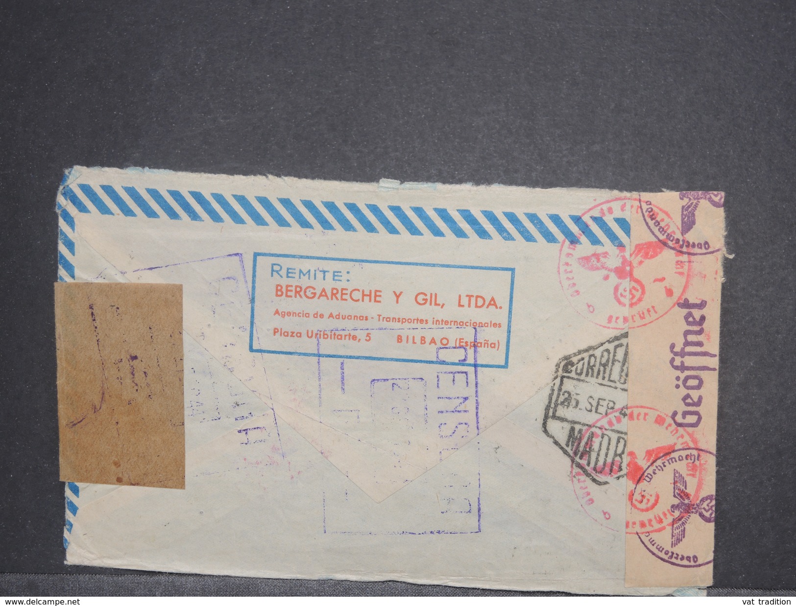 ESPAGNE - Enveloppe De Madrid Pour La Suisse En 1944 Avec Censure , Contrôle Postal, - L 7444 - Nationalists Censor Marks