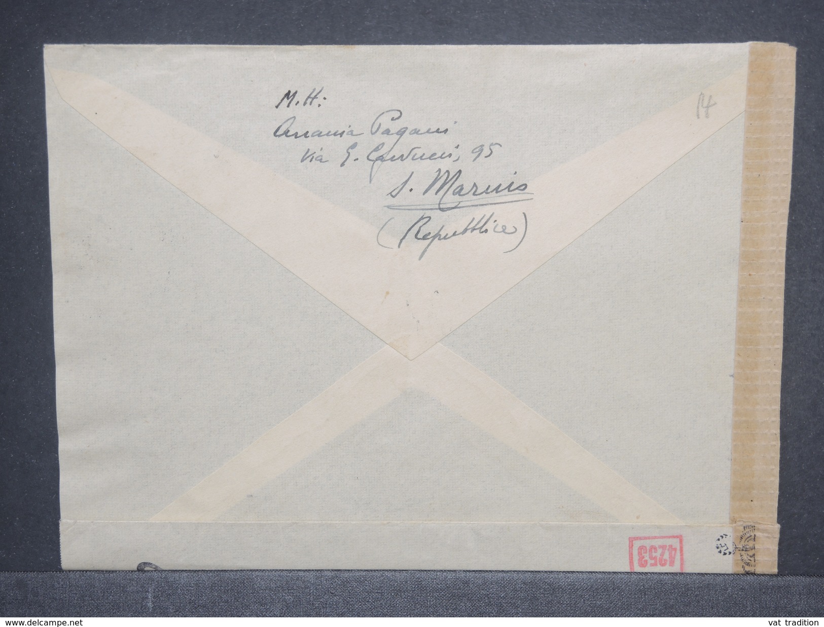 SAINT MARIN - Enveloppe Pour La Croix Rouge En Suisse Avec Contrôle Postal , Période 1942/45 - L 7461 - Lettres & Documents