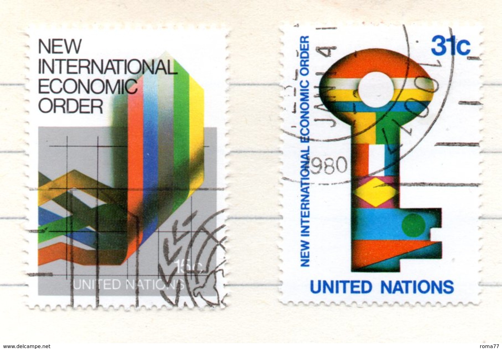1 - NAZIONI UNITE ONU 1980 , Unificato Serie N. 308/309  Usata - Oblitérés