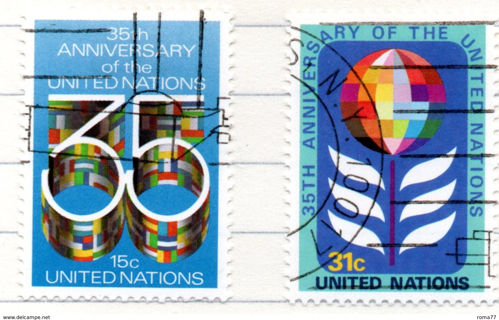 4 - NAZIONI UNITE ONU 1980 , Unificato Serie N. 314/315  Usata . - Oblitérés