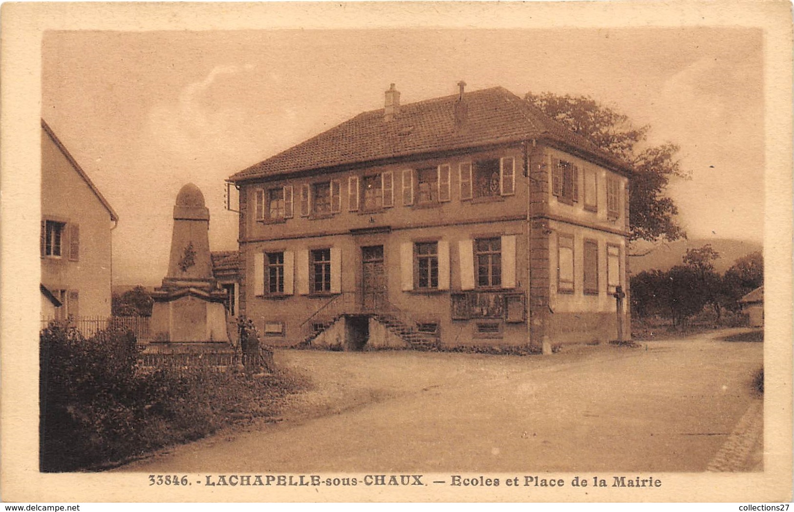 90-LACHAPELLE-SOUS-CHAUX- ECOLES ET PLACE DE LA MAIRIE - Other & Unclassified