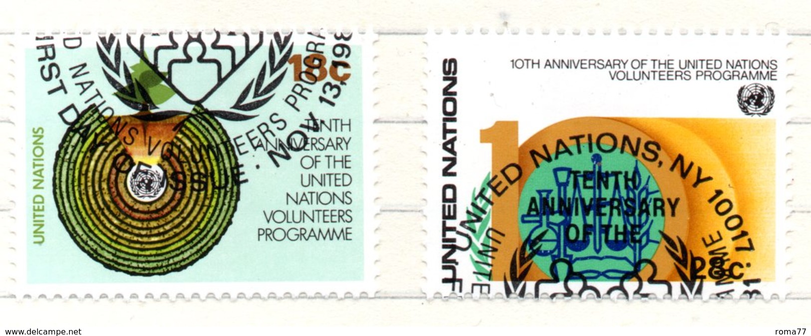 12 - NAZIONI UNITE ONU 1981 , Unificato Serie N. 357/358  Usata . - Oblitérés