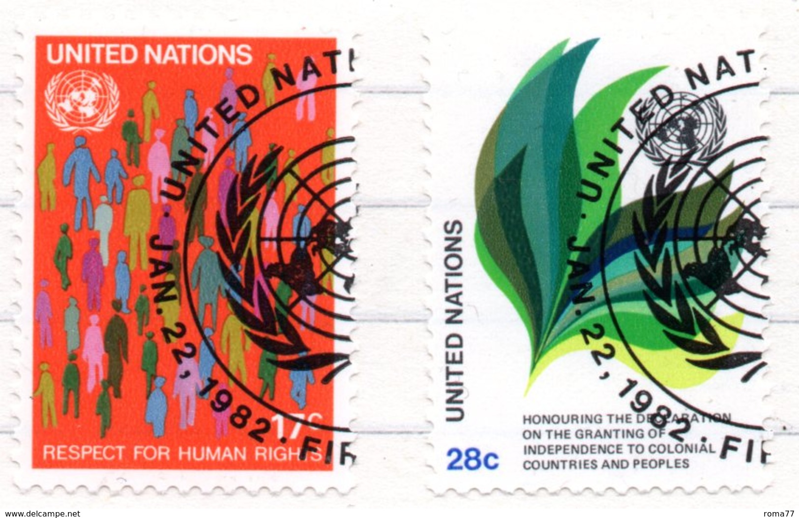 13 - NAZIONI UNITE ONU 1982 , Unificato Serie N. 359/361  Usata . - Oblitérés