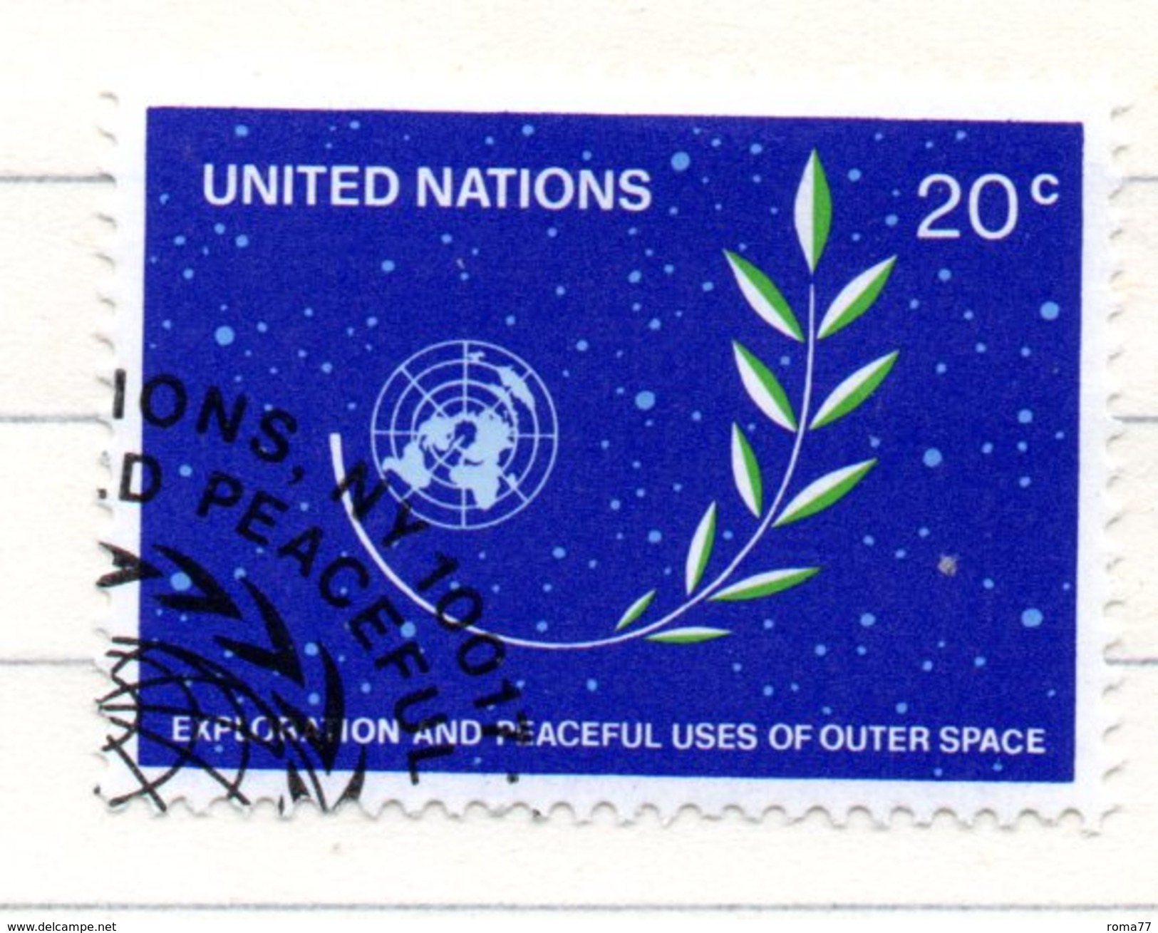 15 - NAZIONI UNITE ONU 1982 , Unificato Serie N. 364  Usata . Spazio - Gebruikt