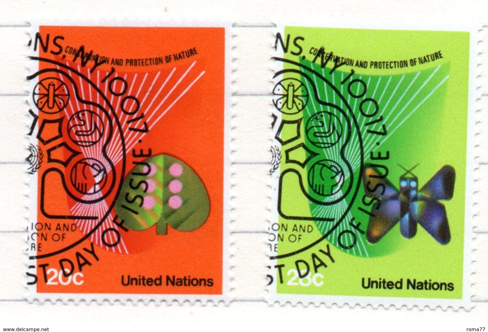 16 - NAZIONI UNITE ONU 1982 , Unificato Serie N. 381/382  Usata . - Oblitérés