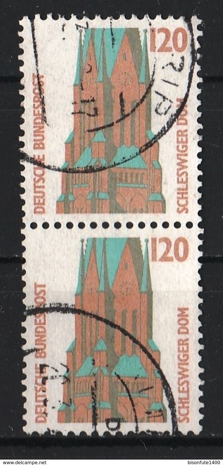 Allemagne Fédérale 1988 : Timbres Yvert & Tellier N° 1207 En Paire Verticale. - Used Stamps