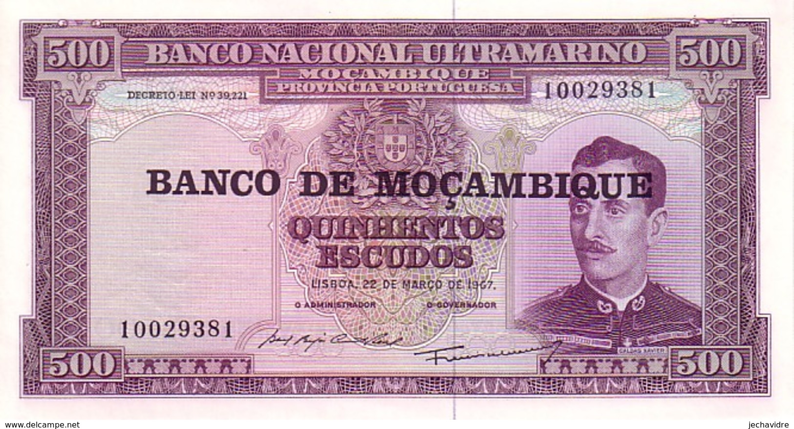 MOZAMBIQUE   500 Escudos  Emission Du 22 Mars 1967   Pick 118   ***** QUALITE  XF ***** - Mozambique