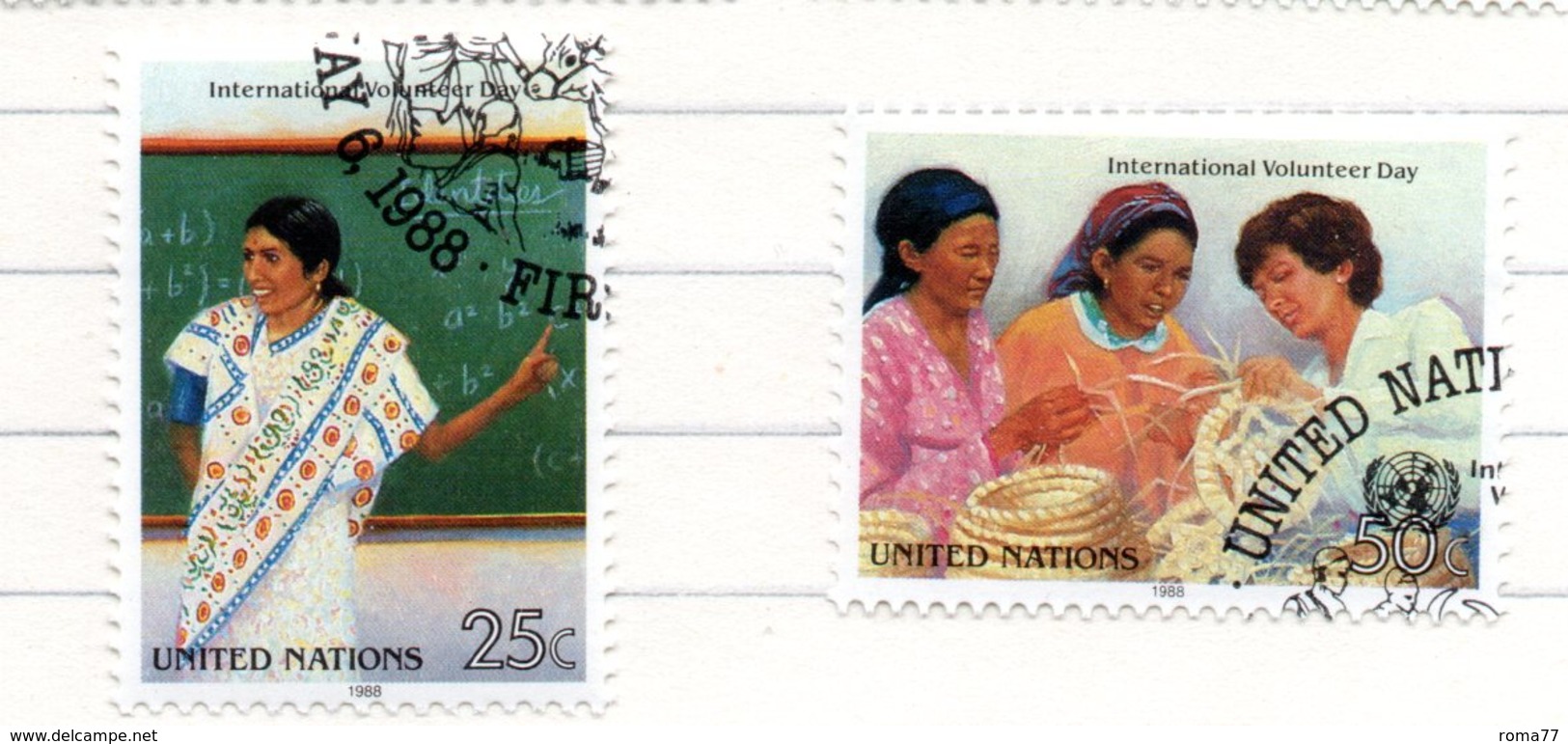 52 - NAZIONI UNITE ONU 1988 , Unificato Serie N. 517/518  Usata . - Oblitérés