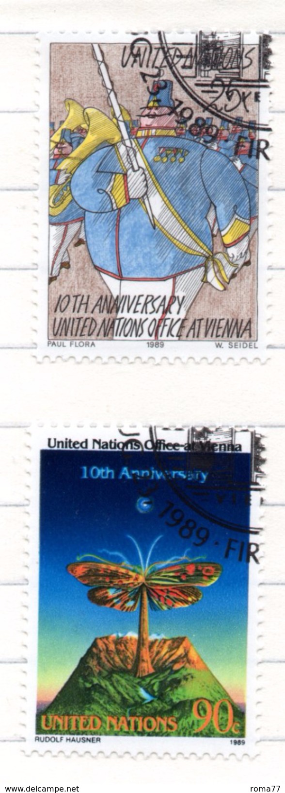57 - NAZIONI UNITE ONU 1989 , Unificato Serie N. 545/546  Usata . - Usados