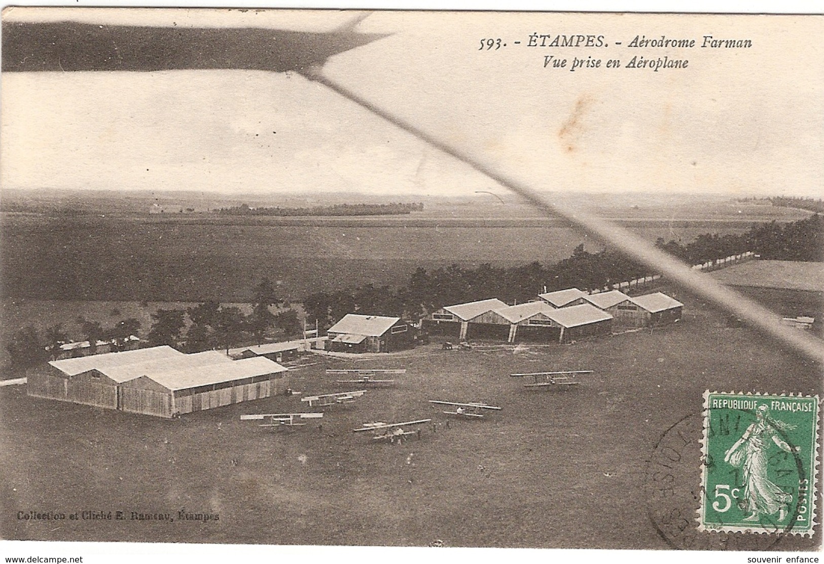 CPA Etampes Aérodrome Farman Vue Prise En Aéroplane 91 Essonne - Etampes