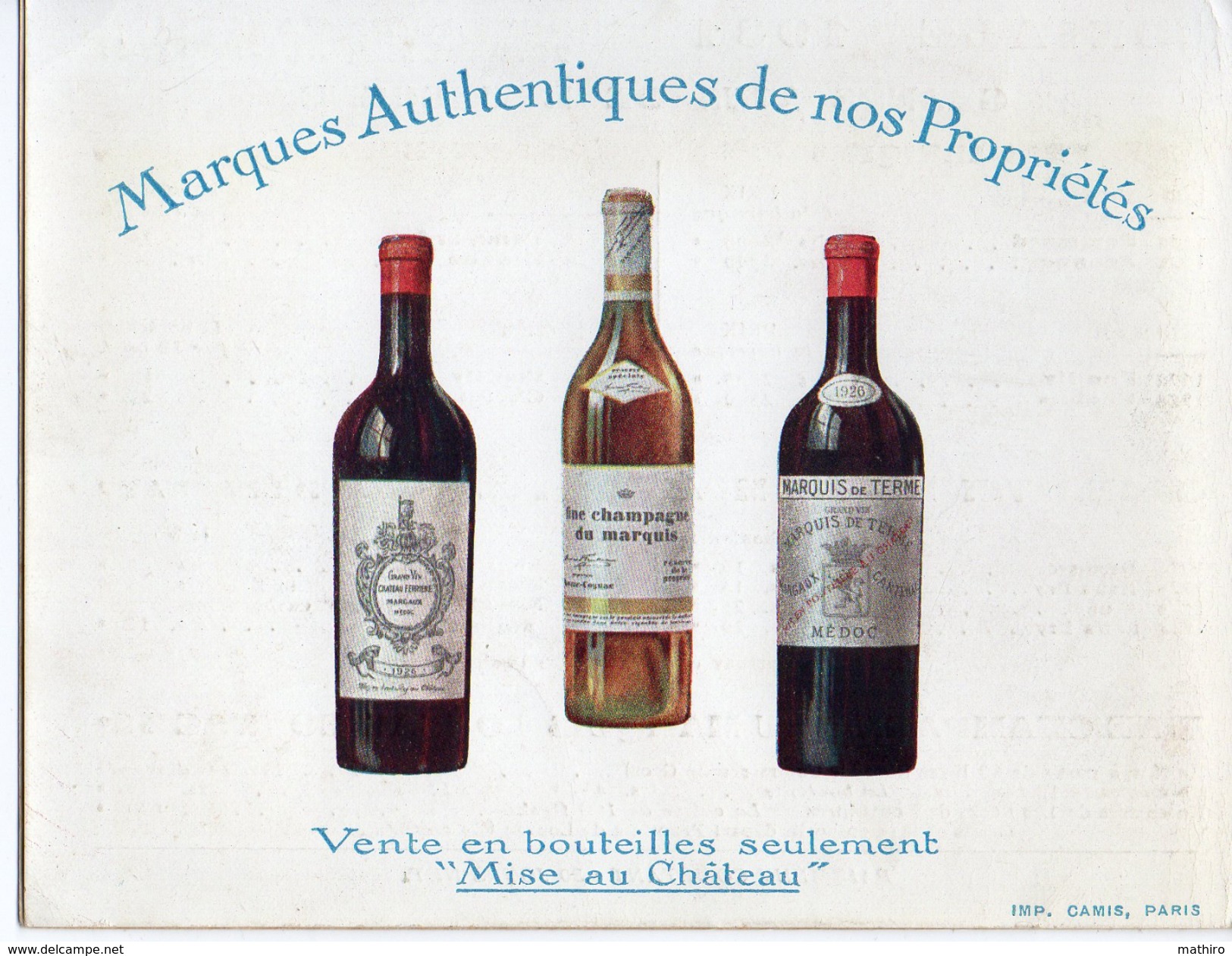 MARGAUX , Dépliant 2 Volets ,Publicité , Armand Feuillerat , Propriétaire Château Marquis De Terme - Alkohol