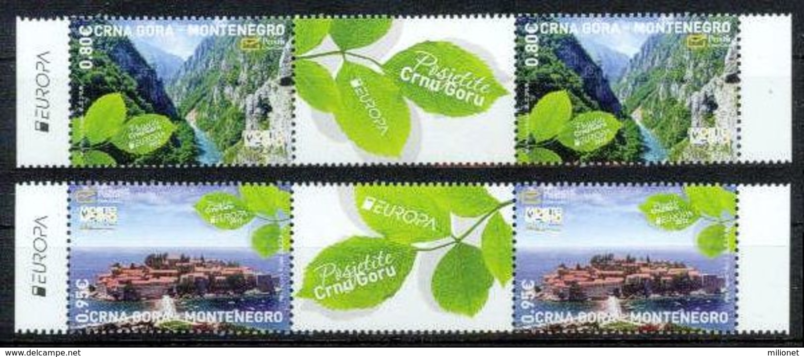 SALE!!! MONTENEGRO CNRA GORA 2012 EUROPA CEPT VISIT... 2 Gutter-pairs MNH ** - 2012