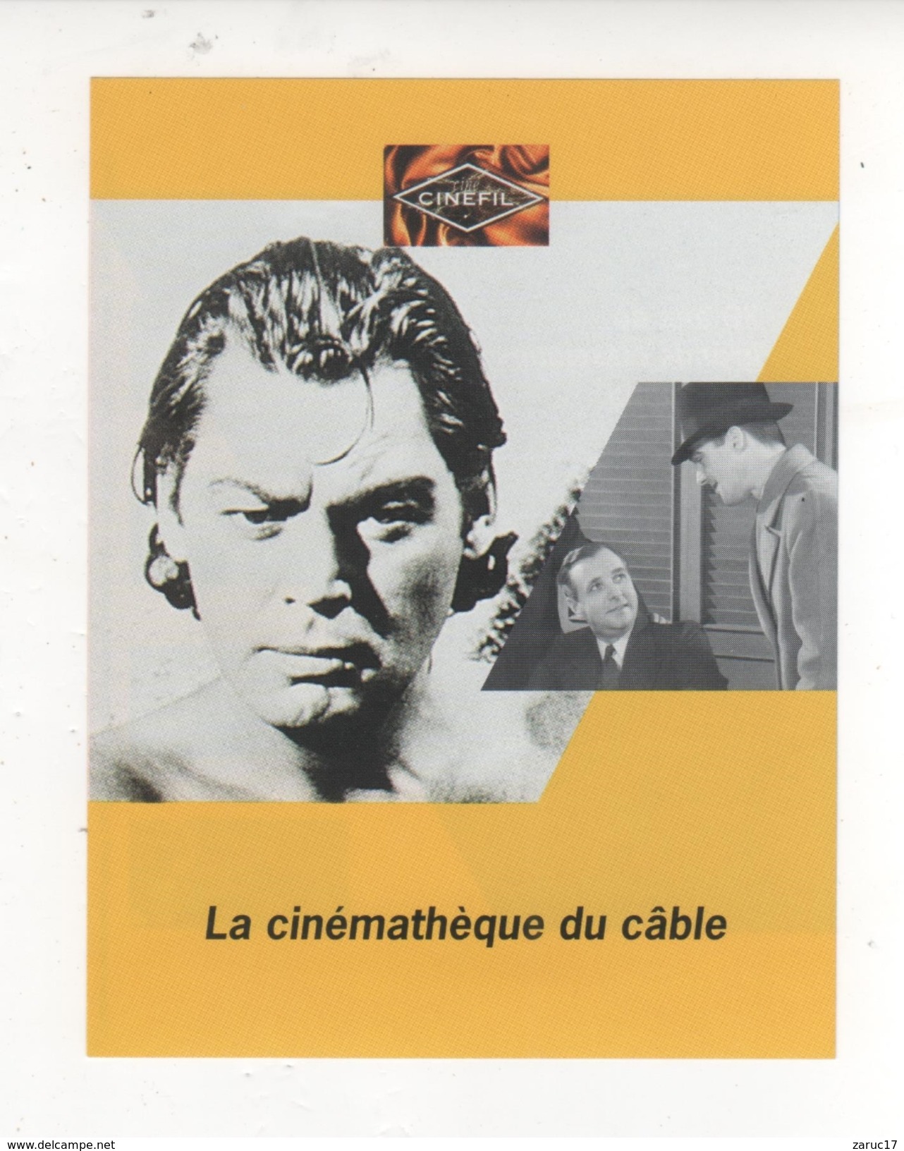 Fiche Publicité FRANCE TELECOM CABLE CHAINE TELEVISION CINEMATHEQUE DU CABLE  CINEFIL CINEMA - Publicités