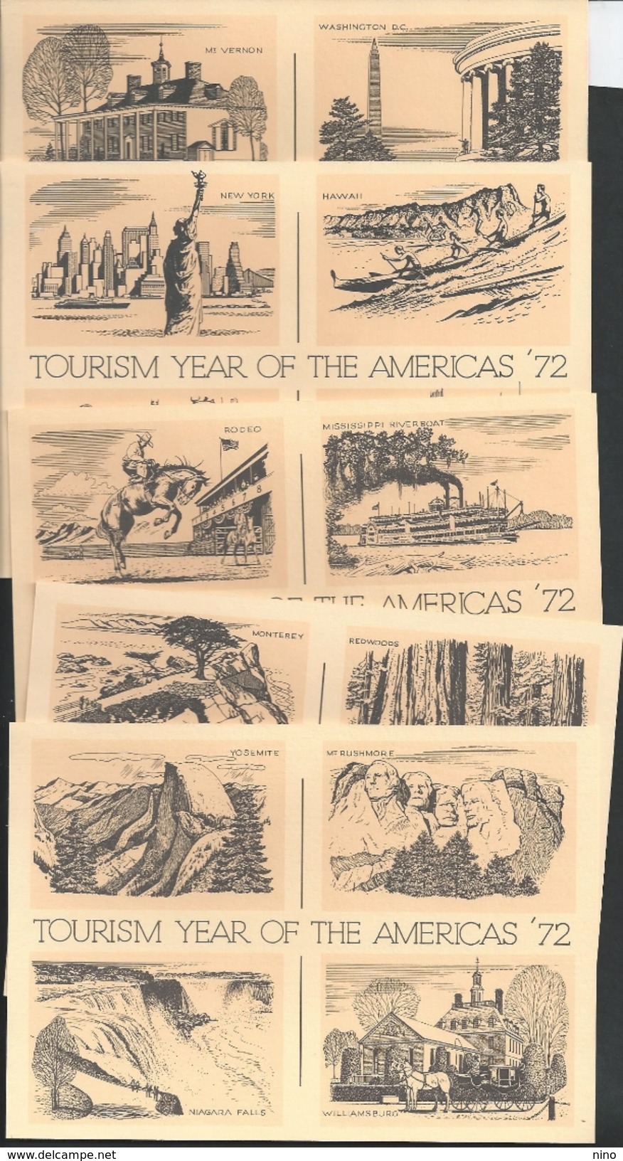 USA. Scott # UX61-63,UXC12-13 Mint Set Of 5 Postal Card. Turism 1972 - 1961-80