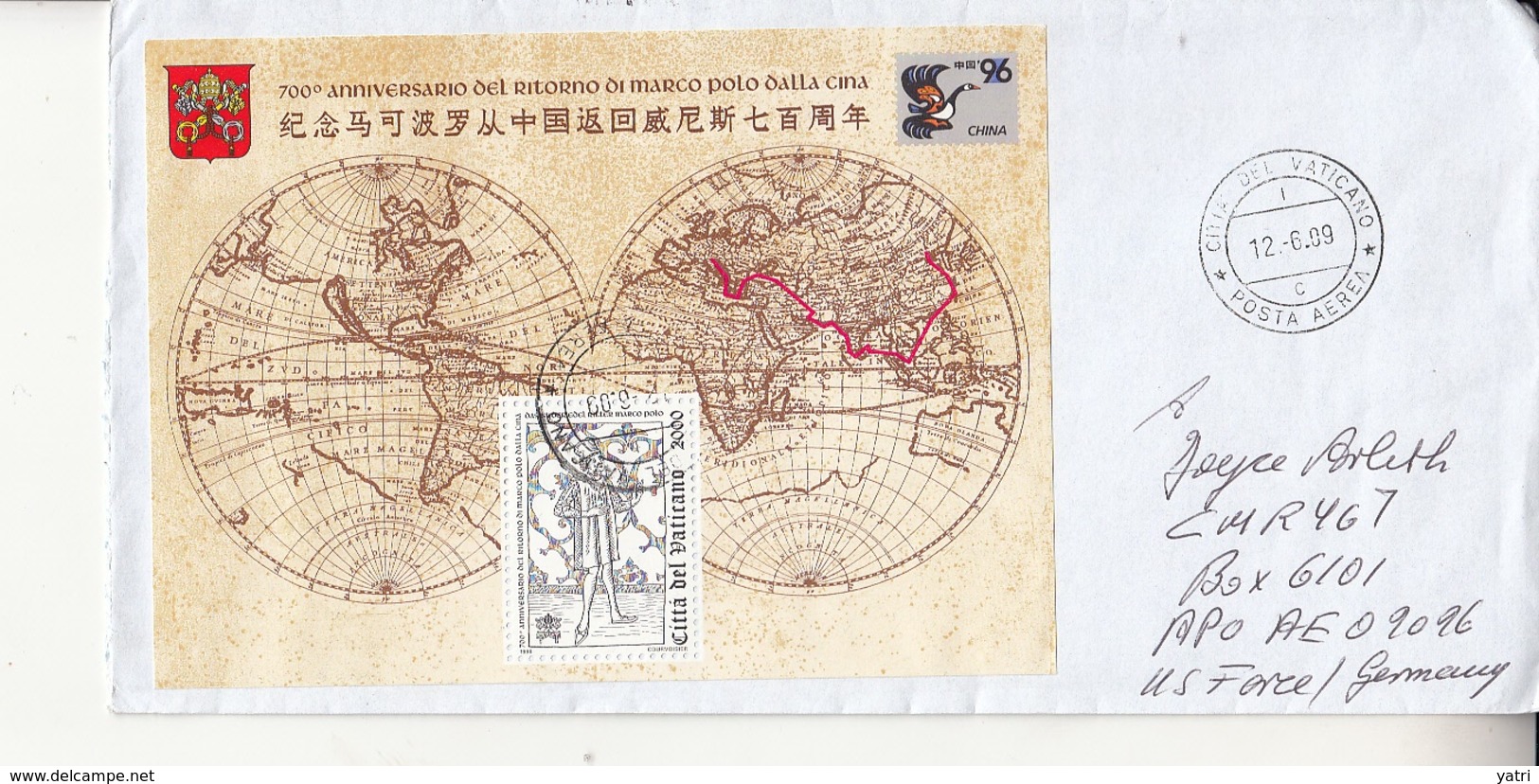 Vaticano -  700° Del Ritorno Di Marco Polo Dalla Cina - Cartas & Documentos