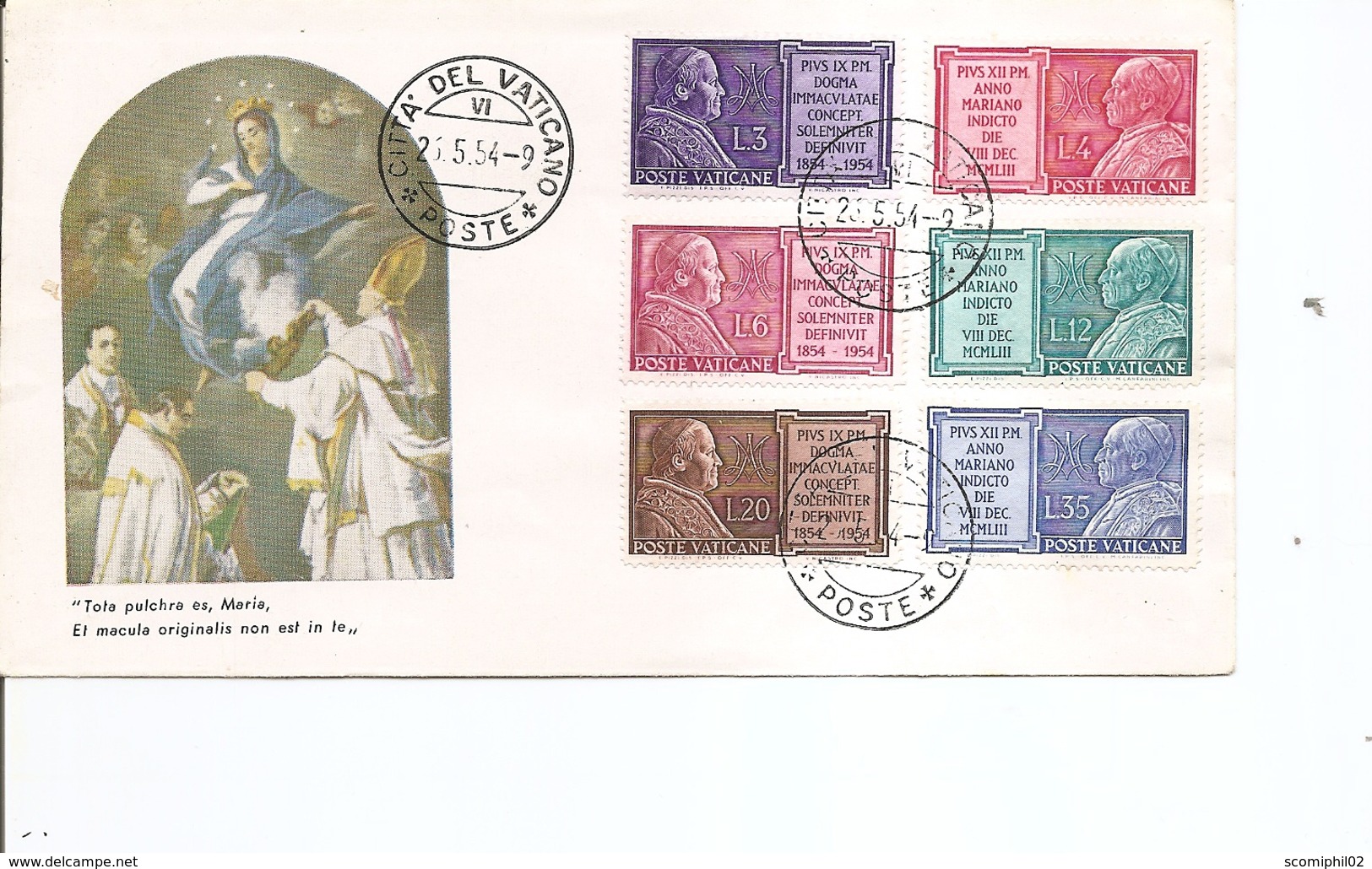 Vatican ( FDC De 1954 à Voir) - FDC