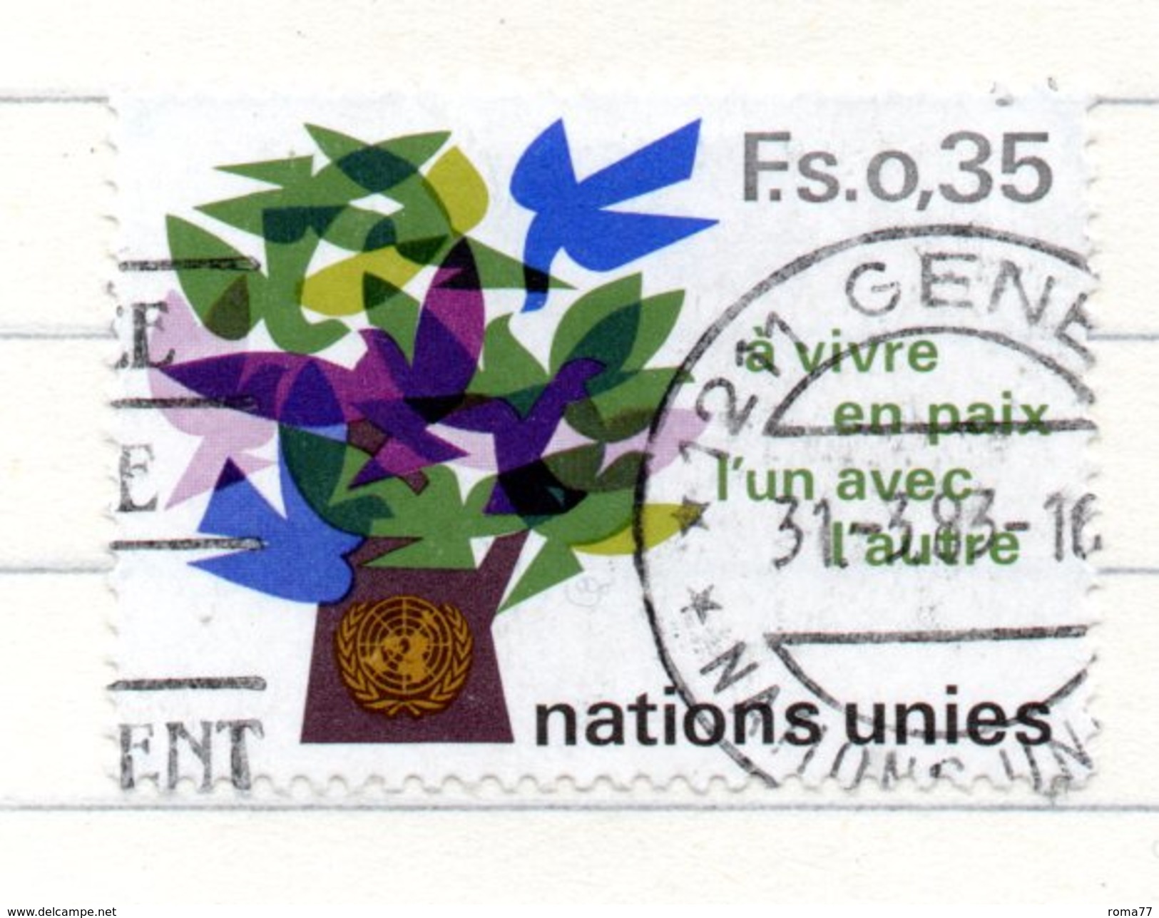 64 - NAZIONI UNITE ONU Ginevra 1978 , Unificato N. 72  Usato - Used Stamps