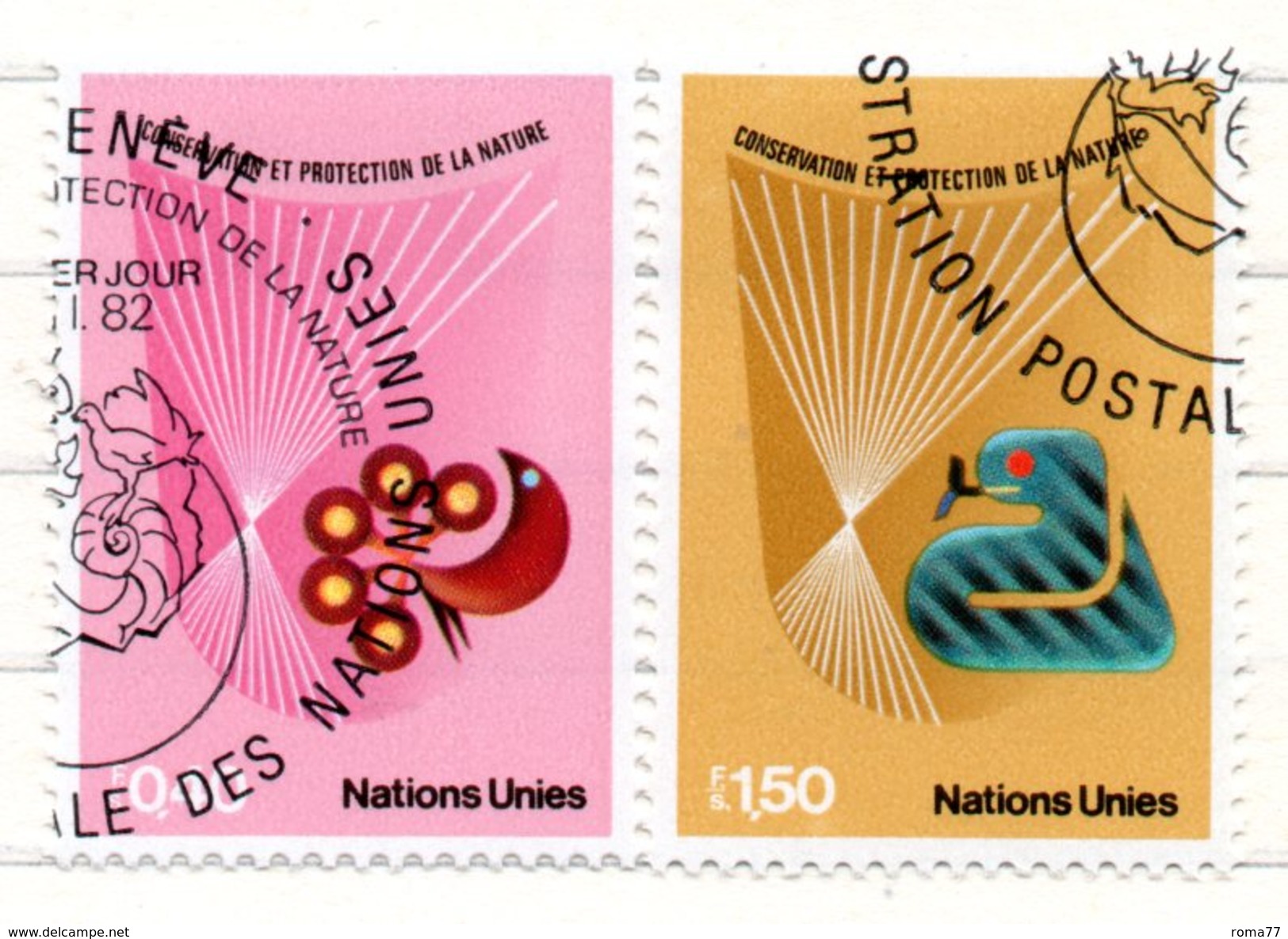 81 - NAZIONI UNITE ONU Ginevra 1982 , Unificato N. 109/110  Usato - Oblitérés