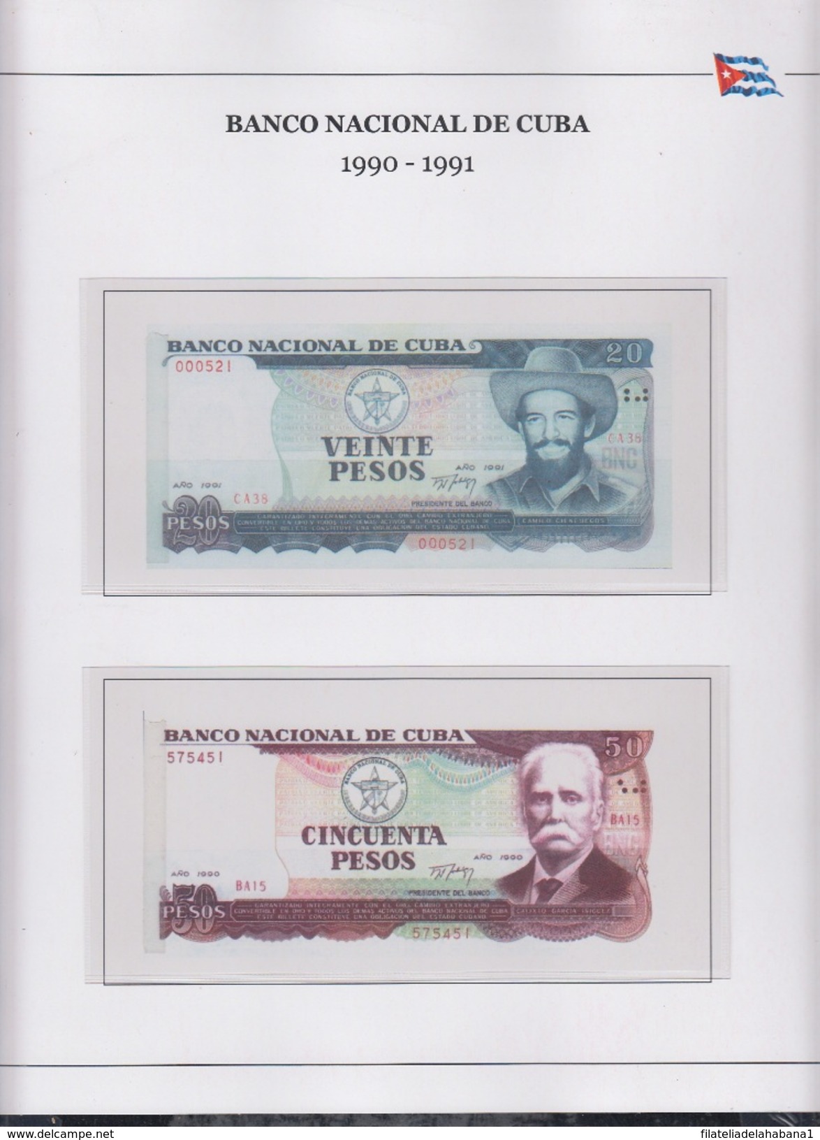 ALBUM DE BILLETES DE CUBA POR TIPOS 1905-2016. BANKNOTES.