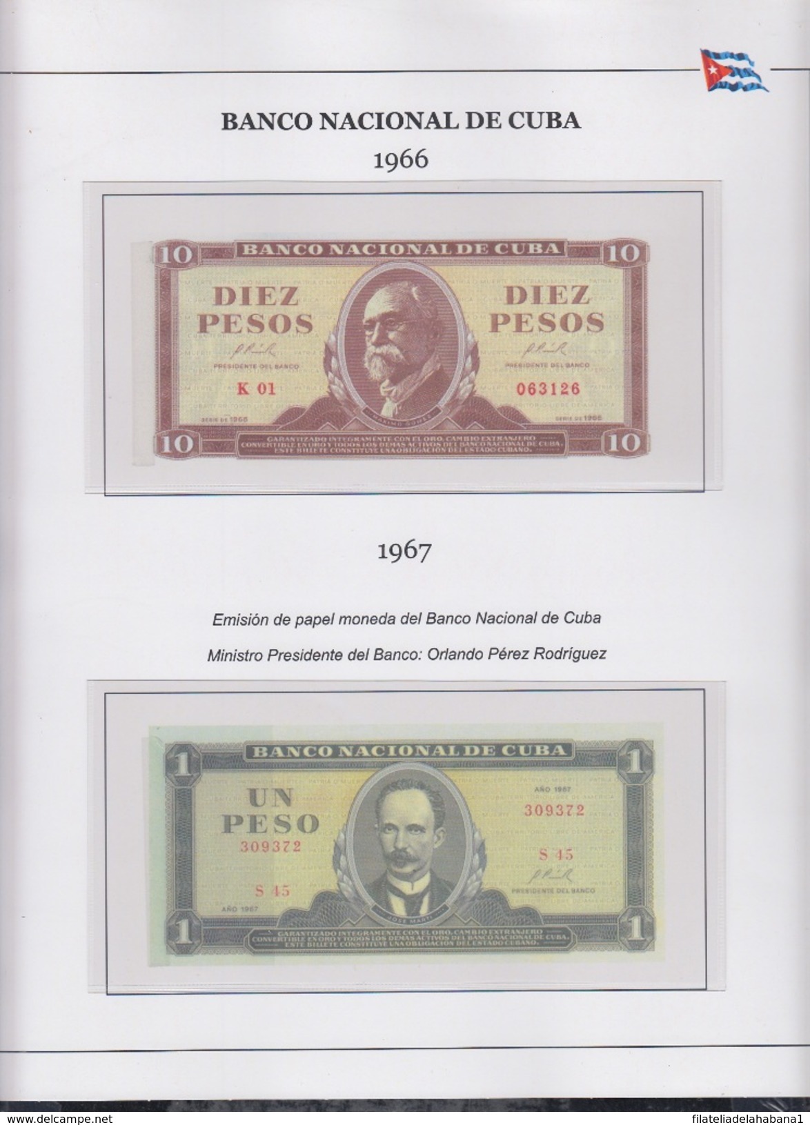 ALBUM DE BILLETES DE CUBA REPÚBLICA POR AÑOS 1959-2016. BANKNOTES.