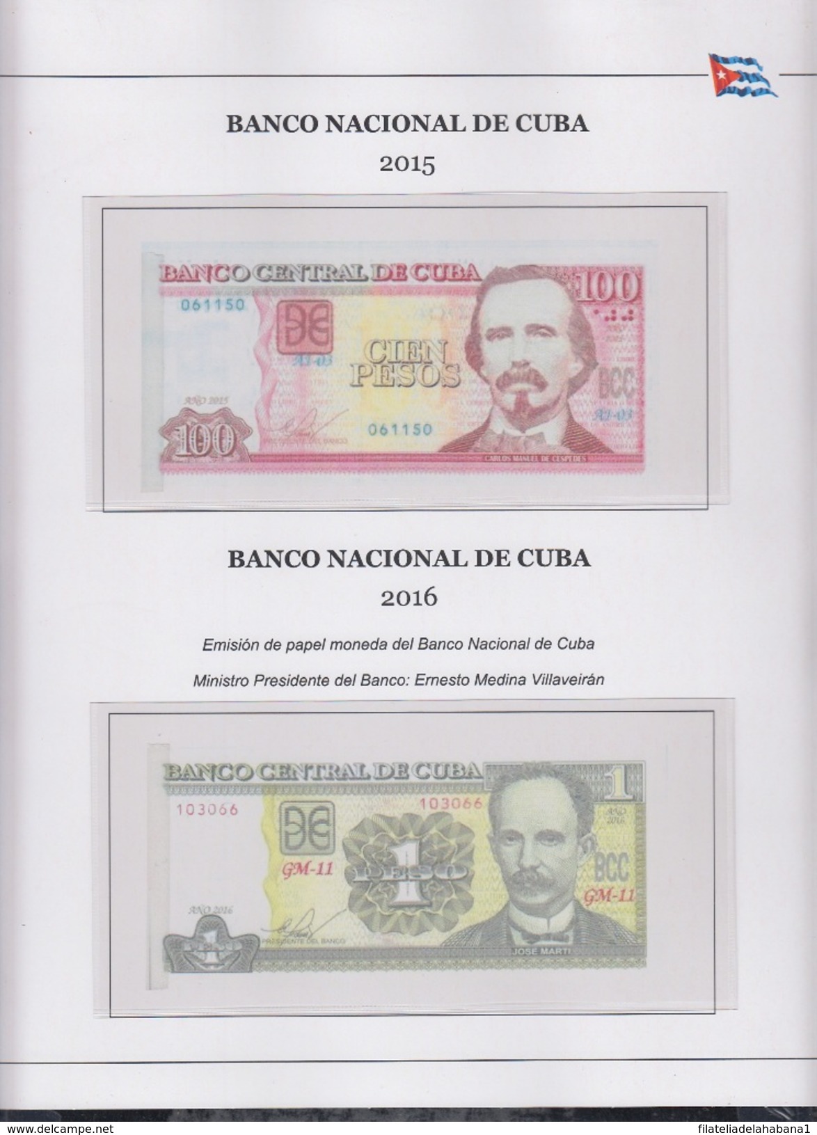 ALBUM DE BILLETES DE CUBA REPÚBLICA POR AÑOS 1959-2016. BANKNOTES.