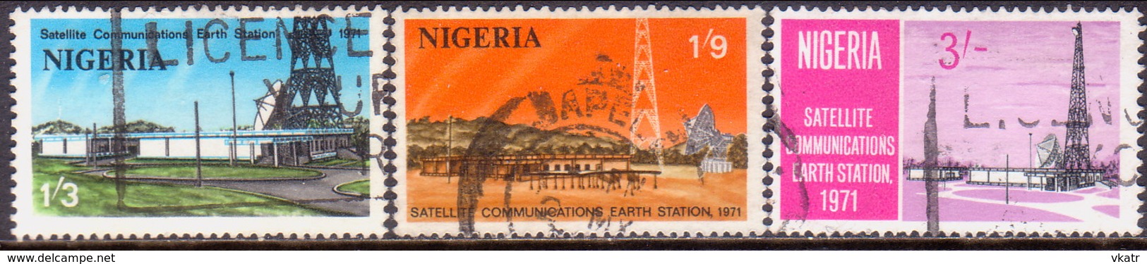 NIGERIA 1971 SG #267-69 Part Set Only 4d Missing Used Earth Satellite Station - Nigeria (1961-...)