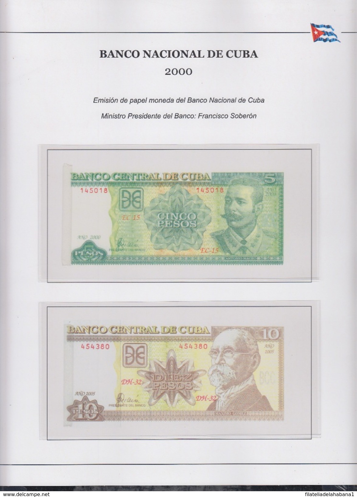 ALBUM DE BILLETES DE CUBA POR AÑOS 1905-2016. BANKNOTES.