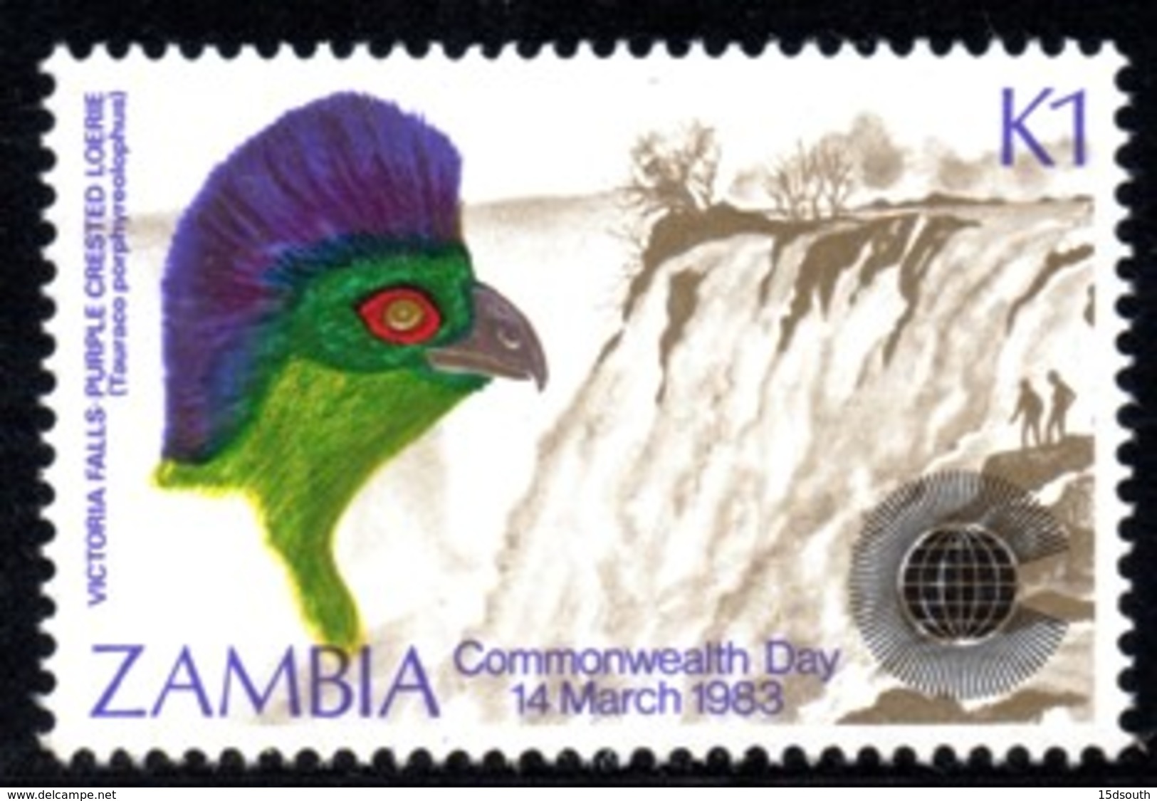 Zambia - 1983 Commonwealth Day K1 Turaco (**) # SG 382 - Coucous, Touracos