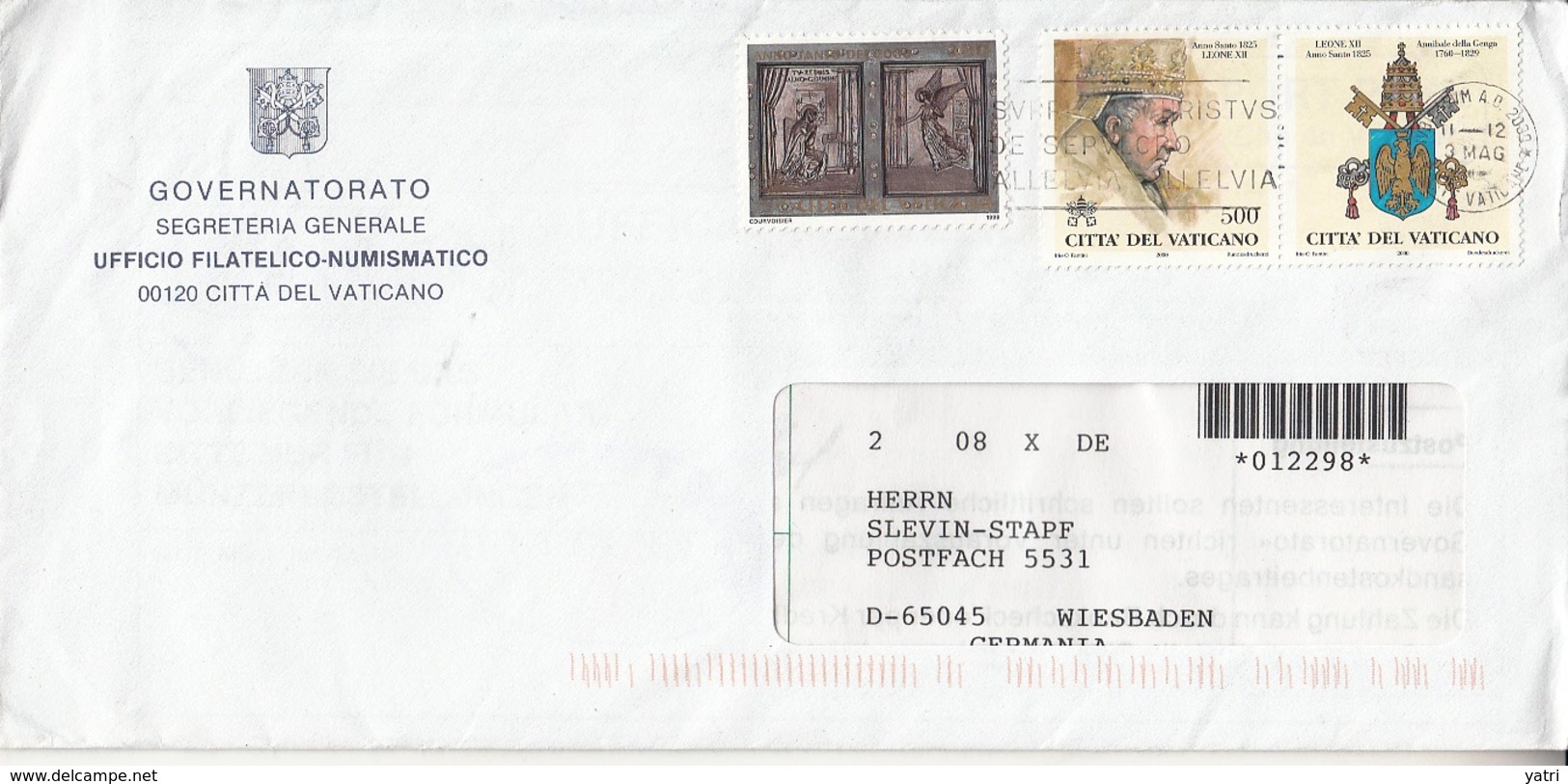 Vaticano - 2001 - Busta Per L'estero - Lettres & Documents