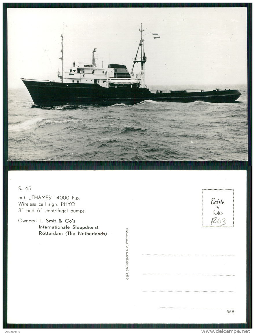 BARCOS SHIP BATEAU PAQUEBOT STEAMER [BARCOS #01803] - TUGBOAT -  MT THAMES - Tugboats