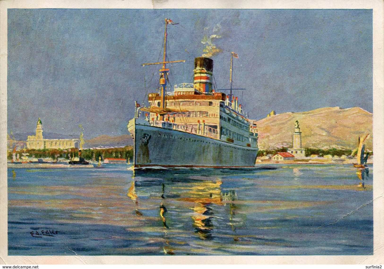 SHIPPING - P.D. "USAMBARA" ART DRAWN - ED EDLER Ship132 - Steamers
